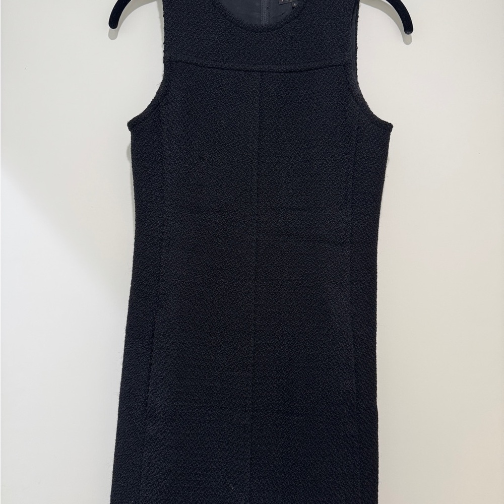Theory Black Textured Mini Dress
